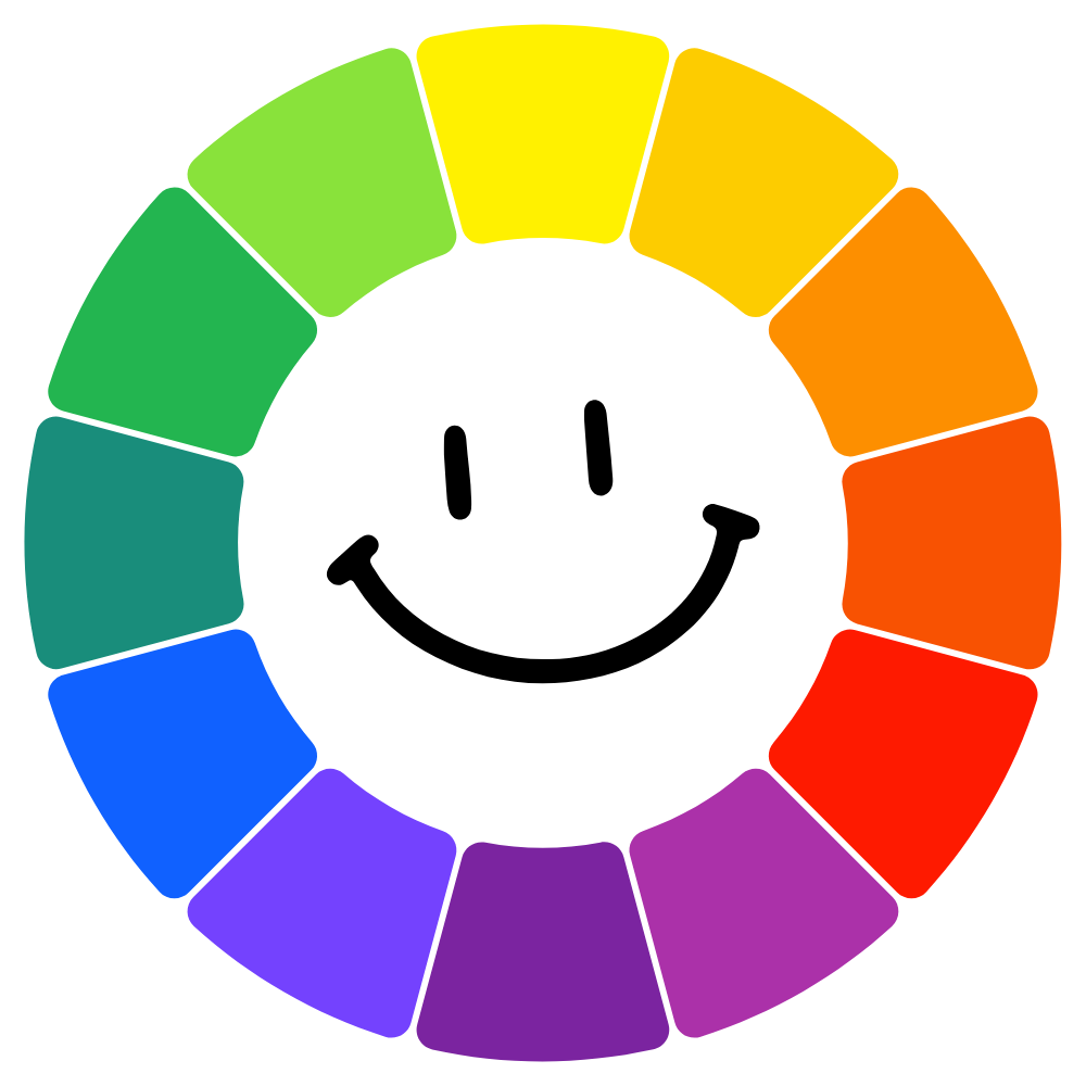 Color wheel with a happy face