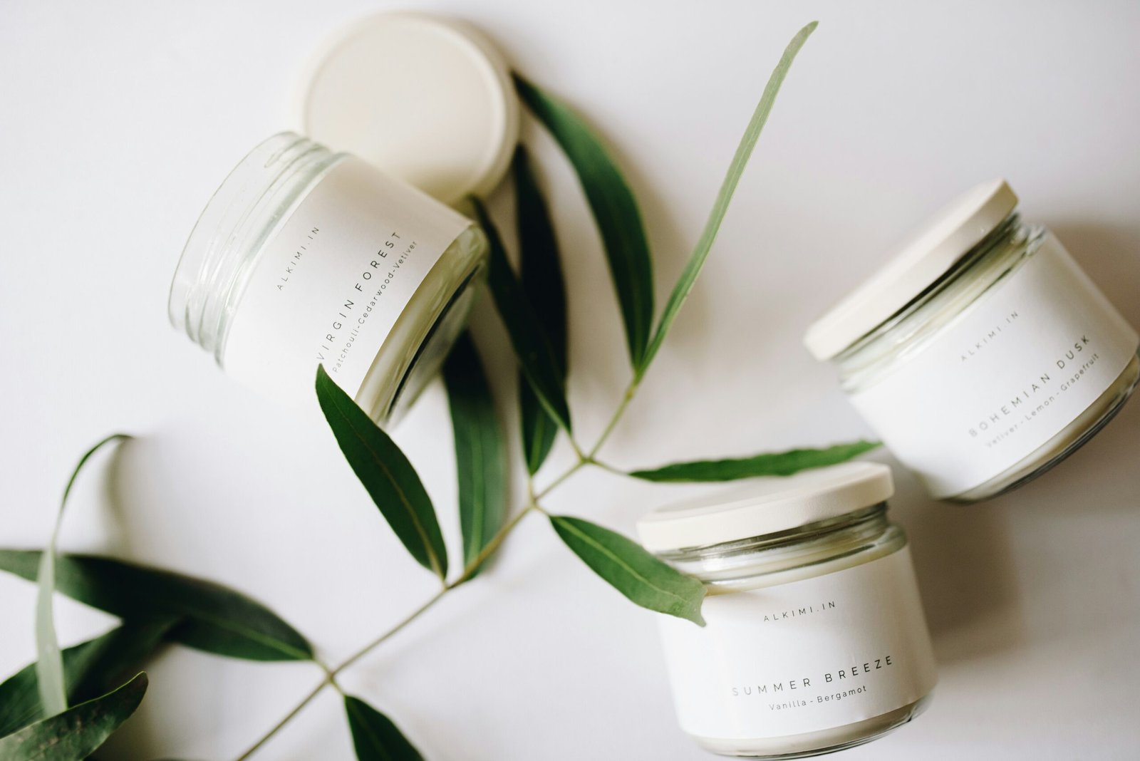 White soy candles.